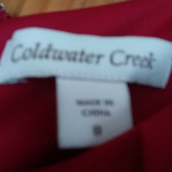 Cascade Ruffle Deep Red Dress 8 - Picture 5 of 10